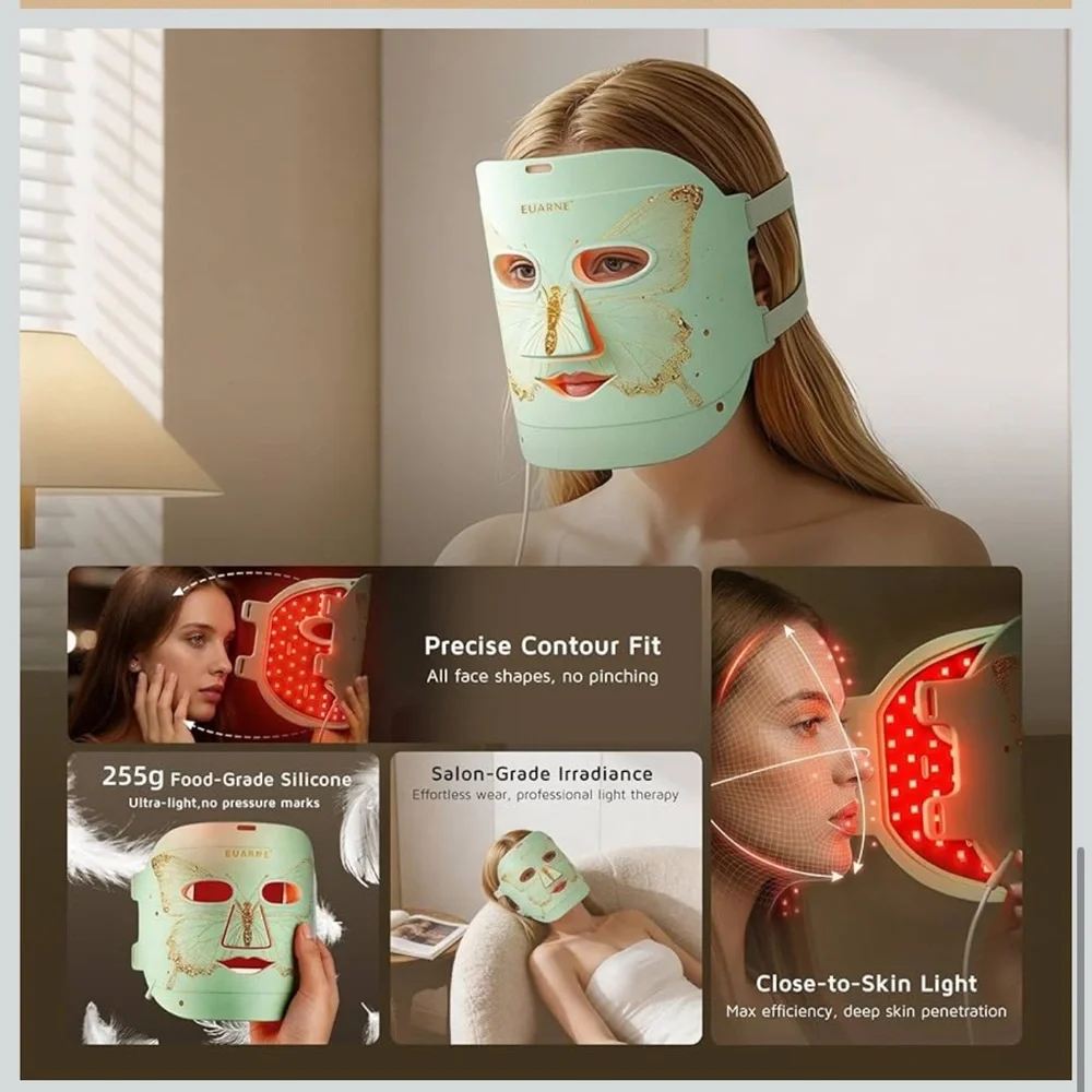 Red Light Therapy Facial Mask 324 LEDs and 4 mode light therapy mask